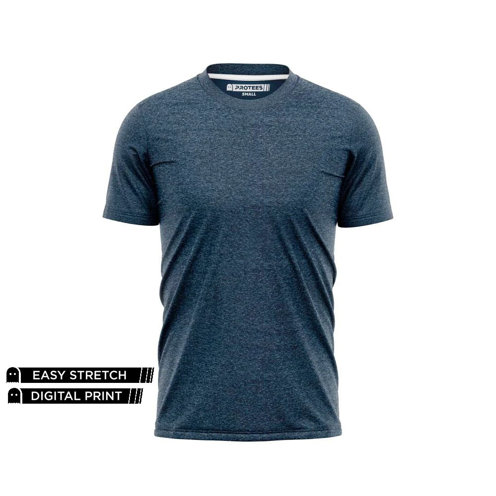 NAVY MELANGE SPANDEX TEE