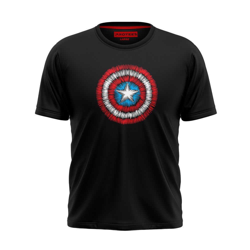 V2 - BLACK CAPTAIN AMERICA TEE