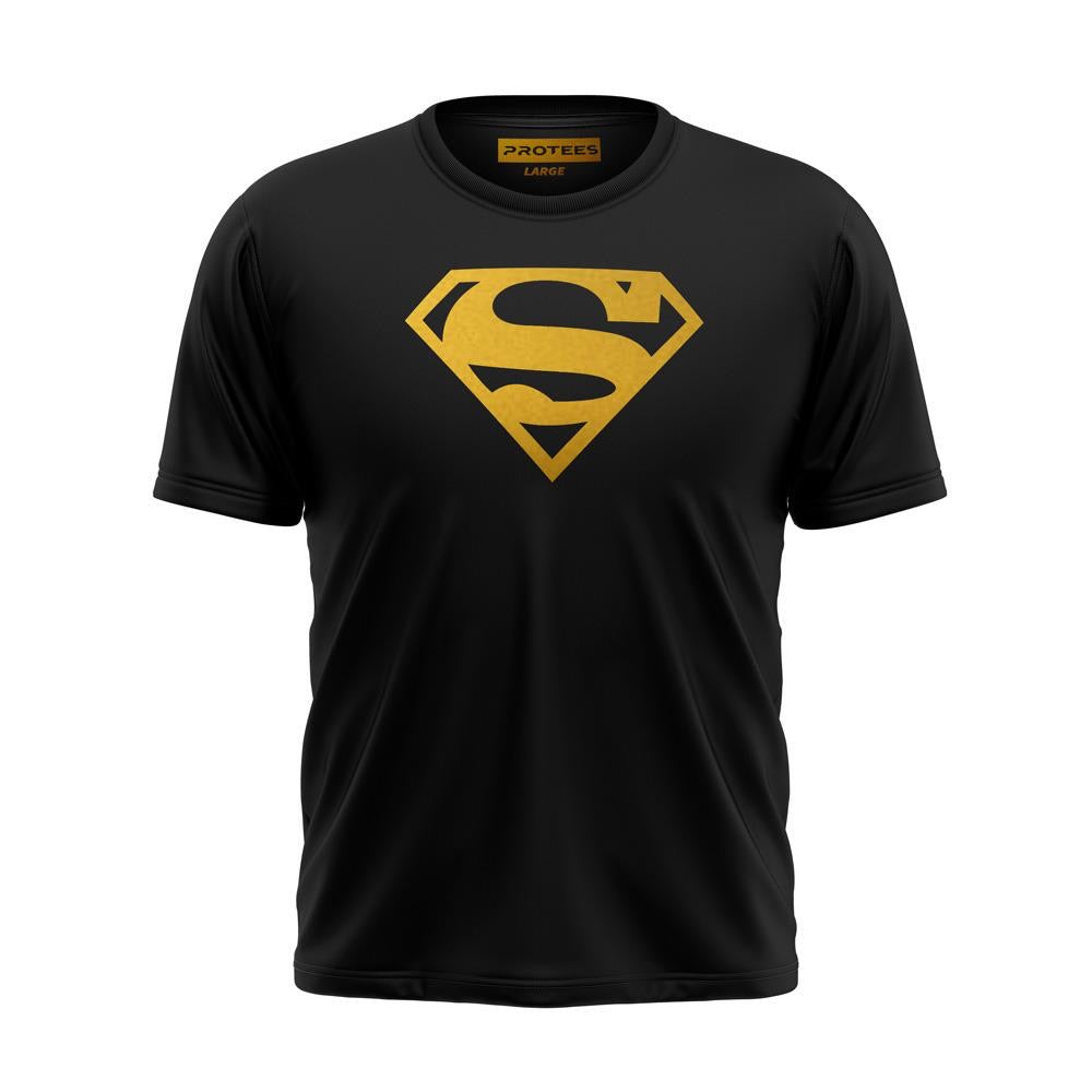 VOL - 2 GOLDEN METALLIC SUPERMAN LOGO TEE