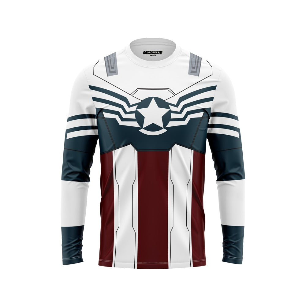 F/S DIGITAL - LIMITED WHITE CAPTAIN AMERICA  DRY-FIT TEE 20024AO