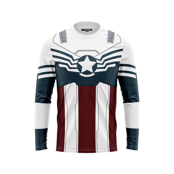 F/S DIGITAL - LIMITED WHITE CAPTAIN AMERICA  DRY-FIT TEE 20024AO