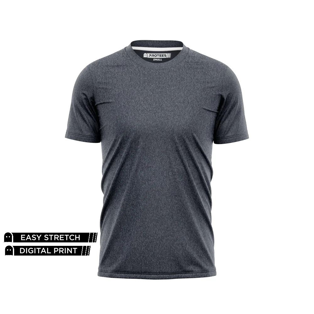 CHARCOAL MELANGE SPANDEX TEE