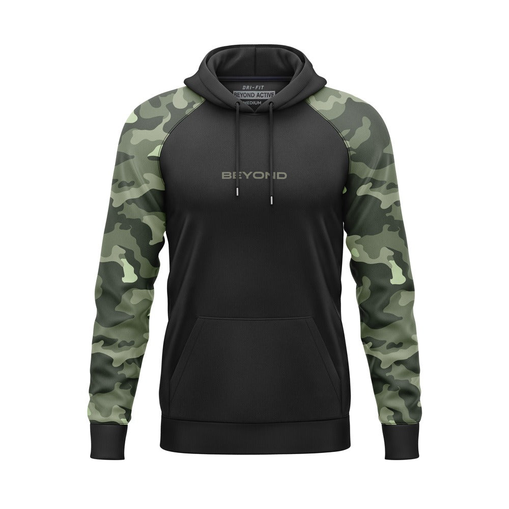 Black hoodie with camo 2025 sleeves