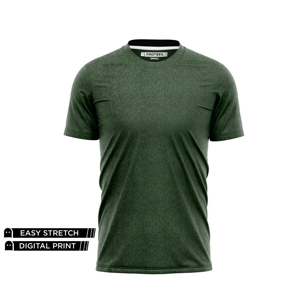 OLIVE MELANGE SPANDEX TEE