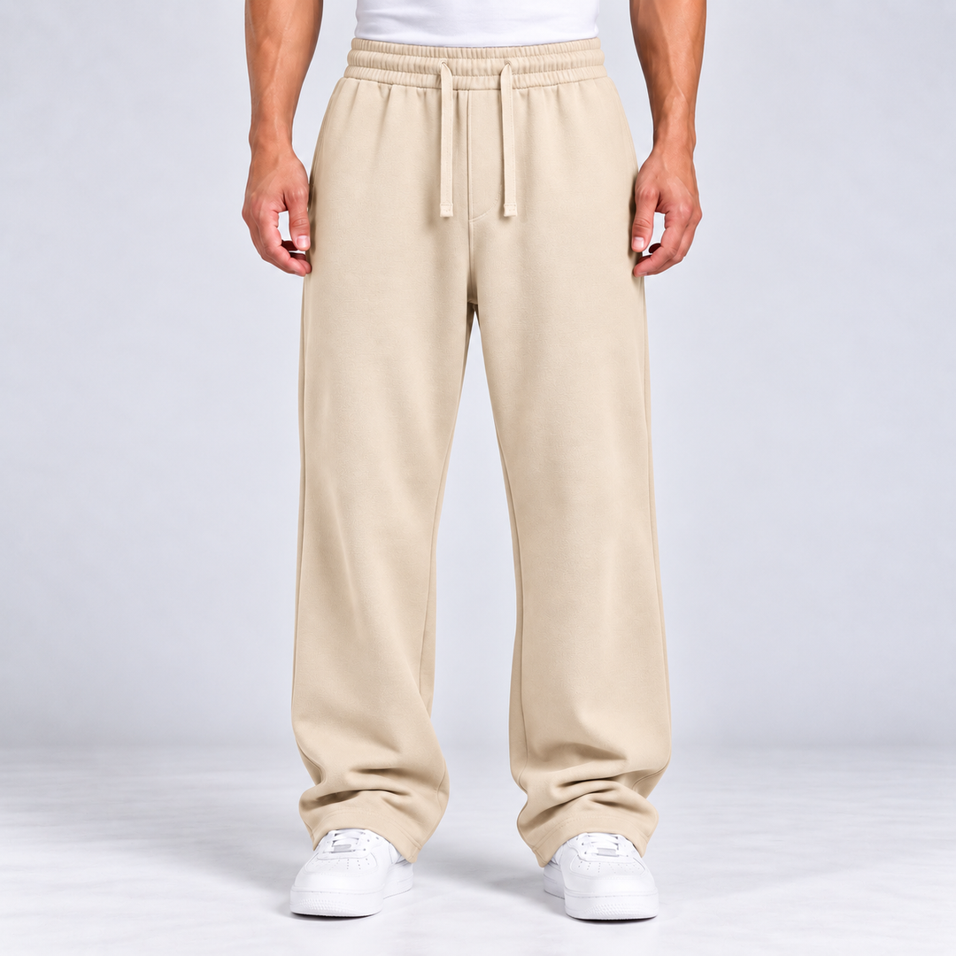 COOL BEIGE RELAXED FIT TERRY BOTTOM