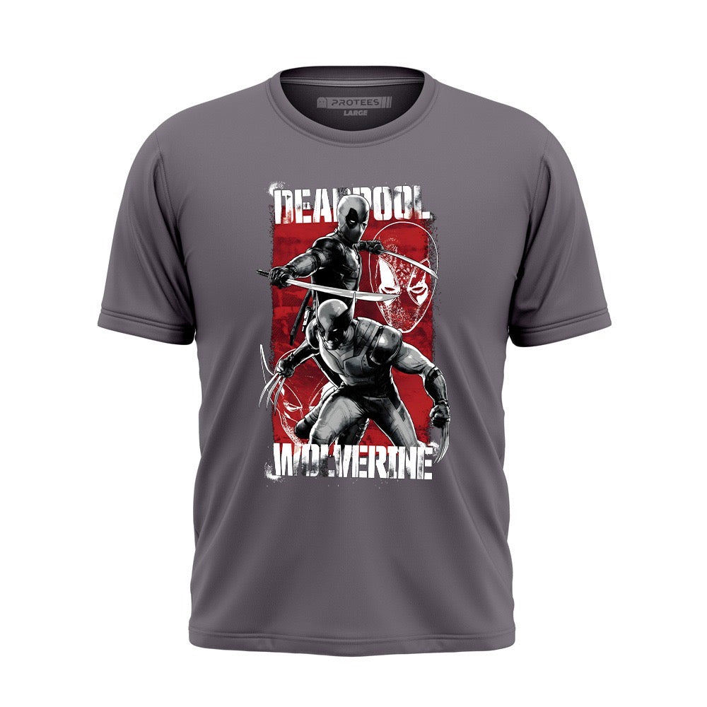 DTF - DEADPOOL & WOLVERINE FIGHTING TEE DTF062