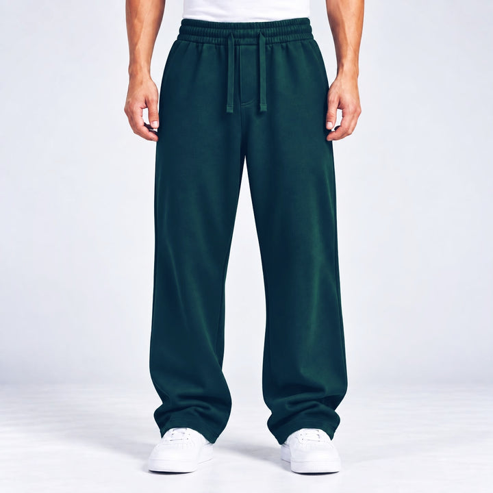 DARK PETROL RELAXED FIT TERRY BOTTOM