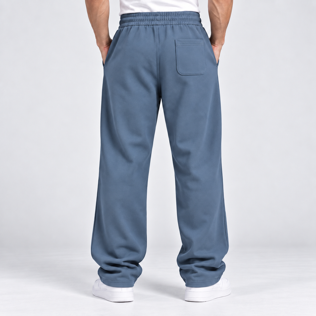 DENIM BLUE RELAXED FIT TERRY BOTTOM