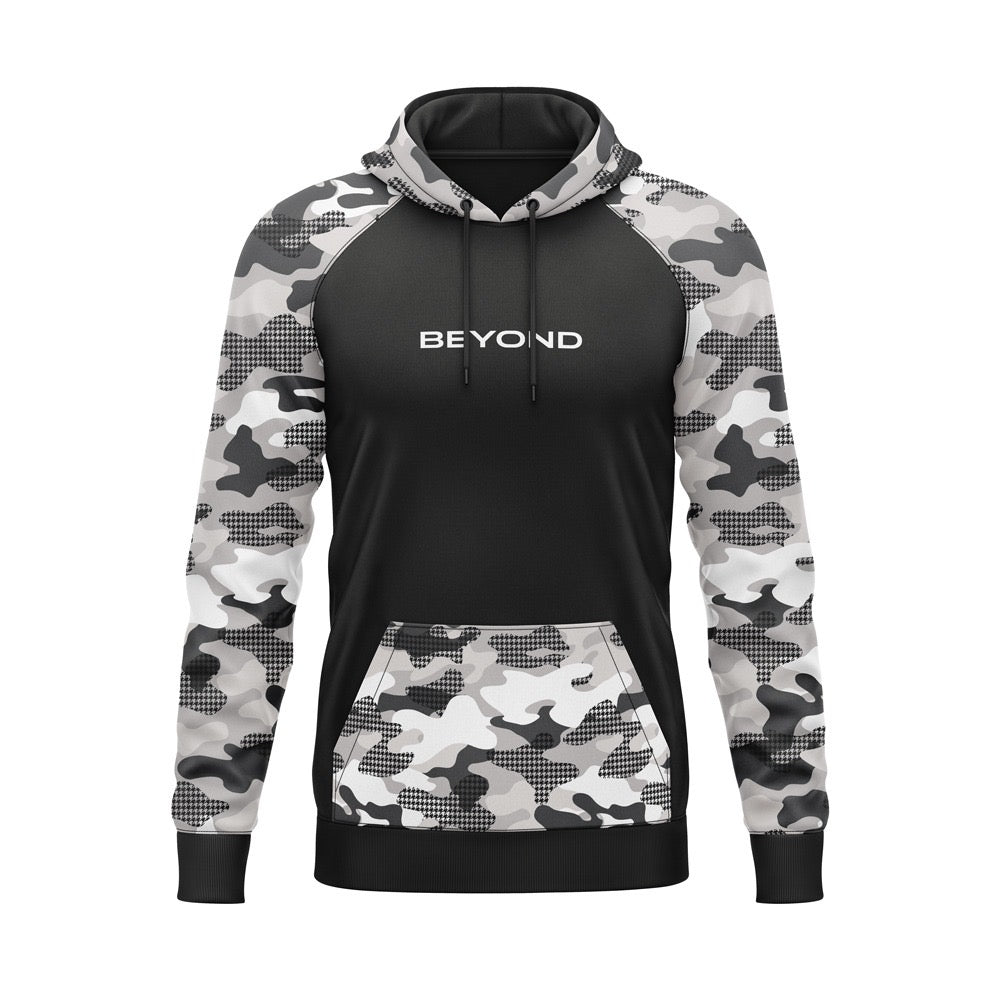 BEYOND SNOW CAMO POLYESTER FLEECE HOODIE