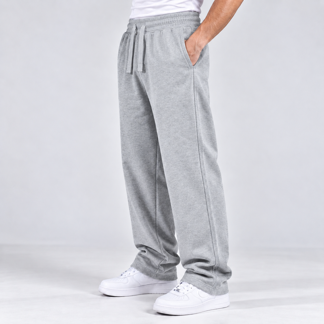 HEATHER GREY RELAXED FIT TERRY BOTTOM