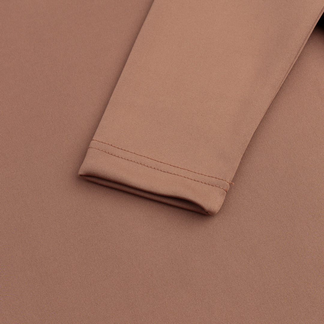 COPPER TAN HALF ZIPPER MOCK NECK