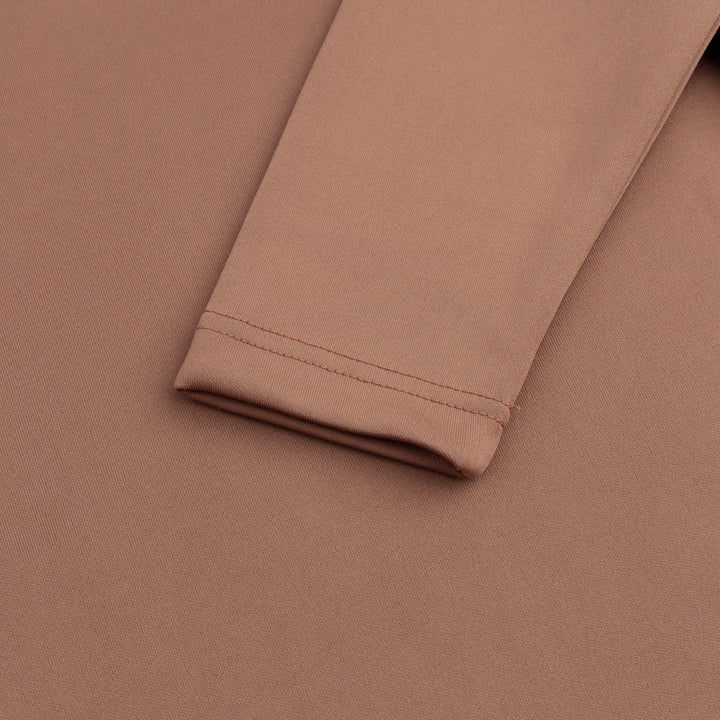 COPPER TAN HALF ZIPPER MOCK NECK