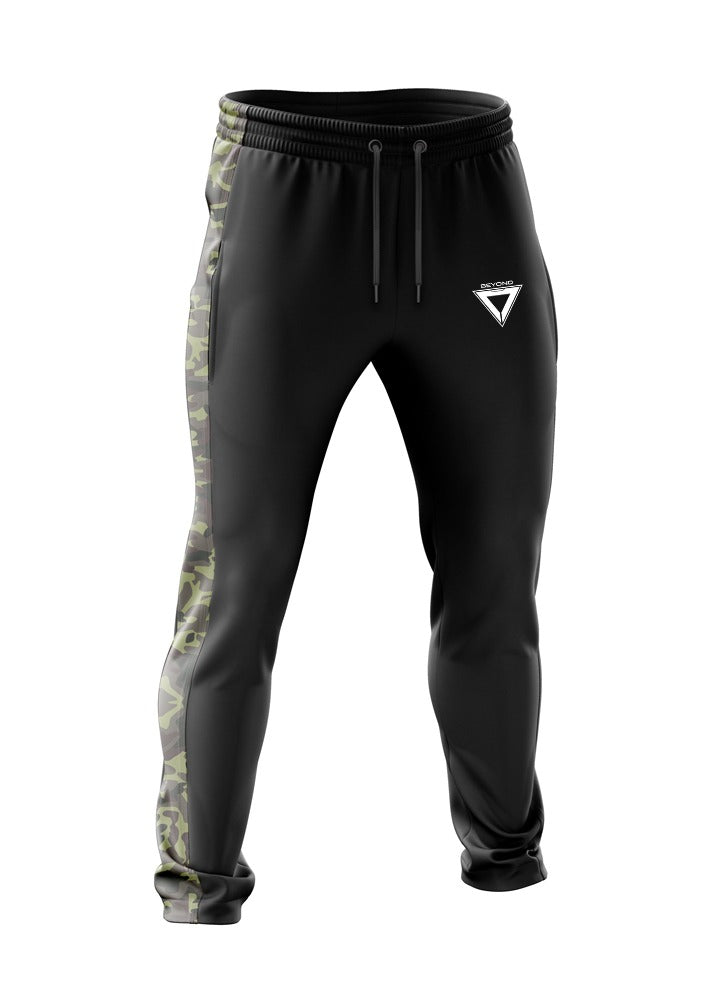 BEYOND BOTTOM BLACK WITH BATTEL GREEN CAMO PANEL DRY FIT