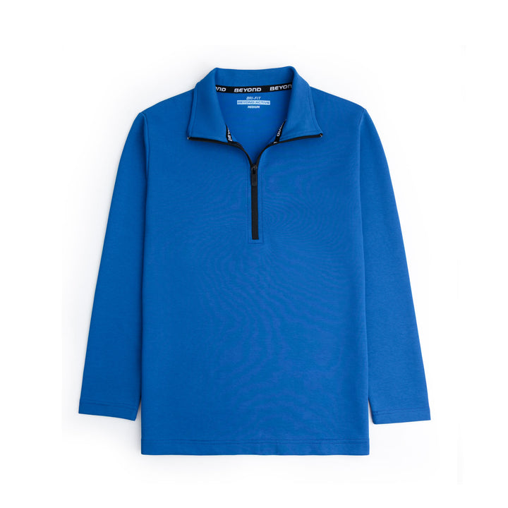 ROYAL BLUE HALF ZIPPER MOCK NECK