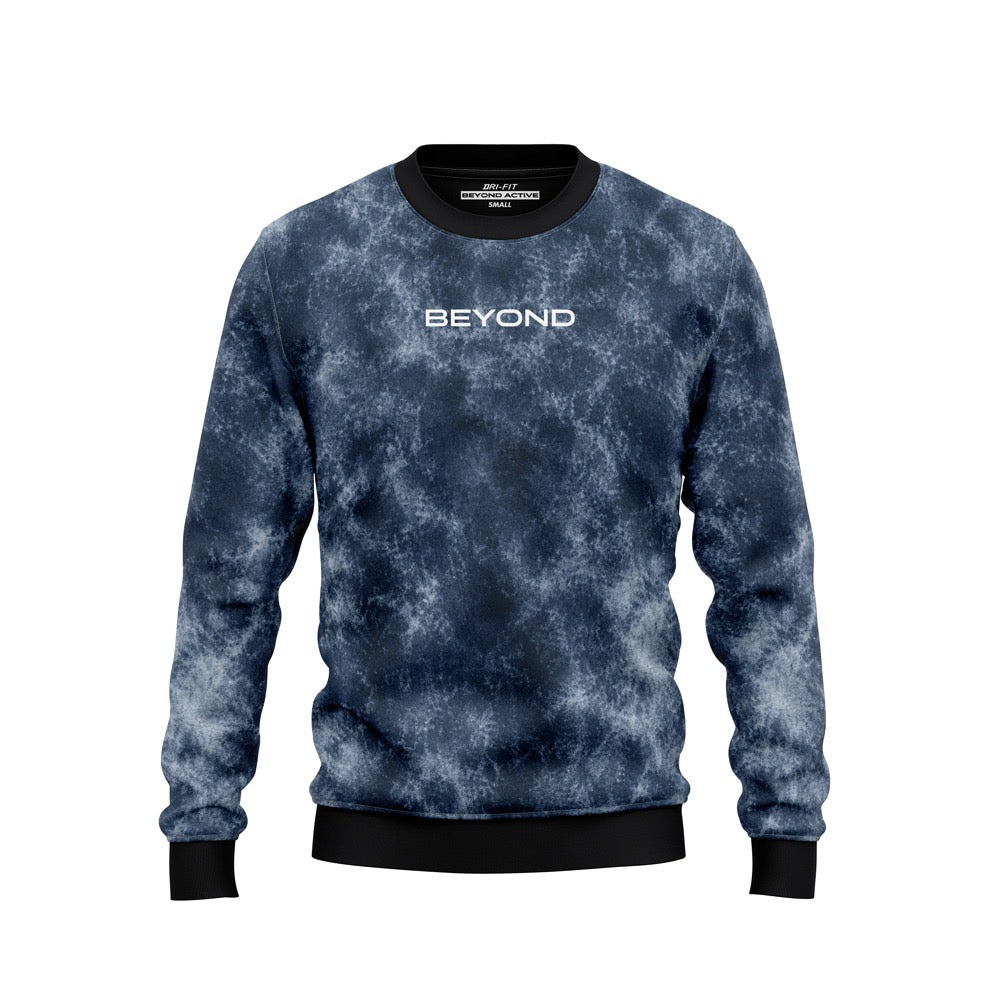 BEYOND SWEATSHIRT - NAVY BLUE TIE-DYE