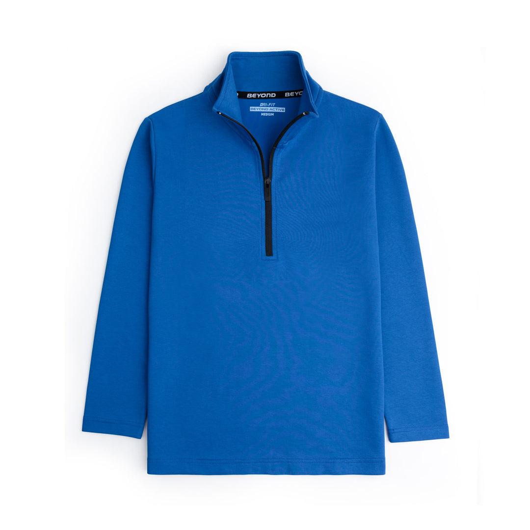 ROYAL BLUE HALF ZIPPER MOCK NECK
