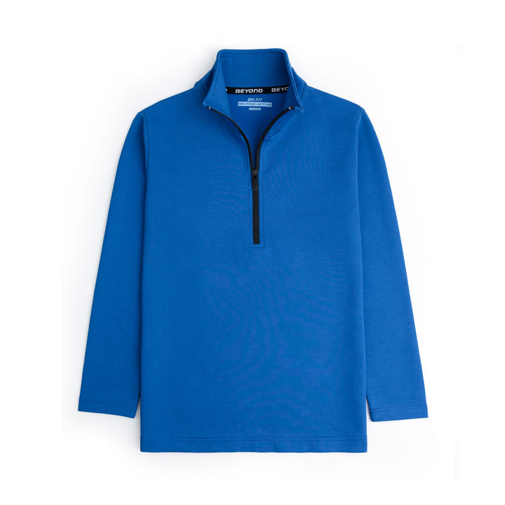 ROYAL BLUE HALF ZIPPER MOCK NECK