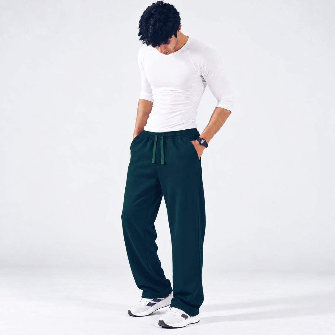 DARK PETROL RELAXED FIT TERRY BOTTOM