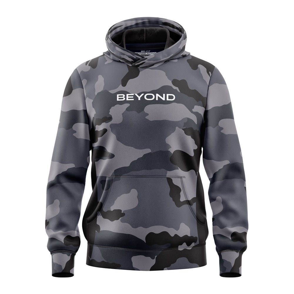BEYOND ASH CAMO POLYESTER FLEECE HOODIE