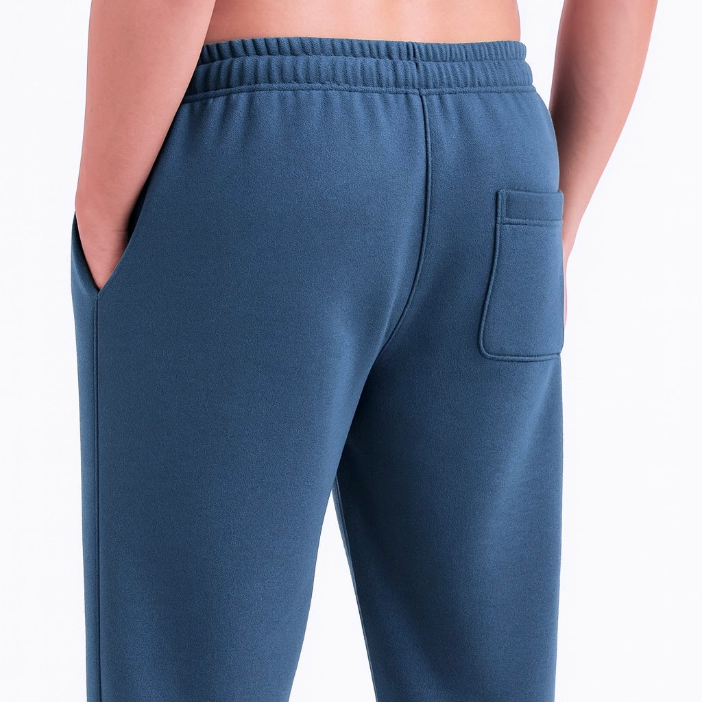 DENIM BLUE RELAXED FIT TERRY BOTTOM