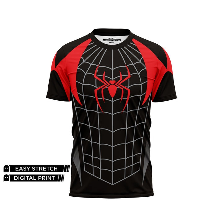 DIGITAL DRY-FIT TEE - BLACK CRIMSON SPIDERMAN NEWURG