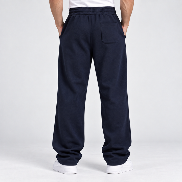 NAVY BLUE RELAXED FIT TERRY BOTTOM