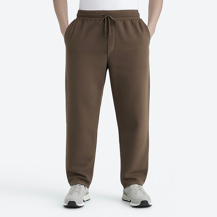 STONE BROWN RELAXED FIT TERRY BOTTOM