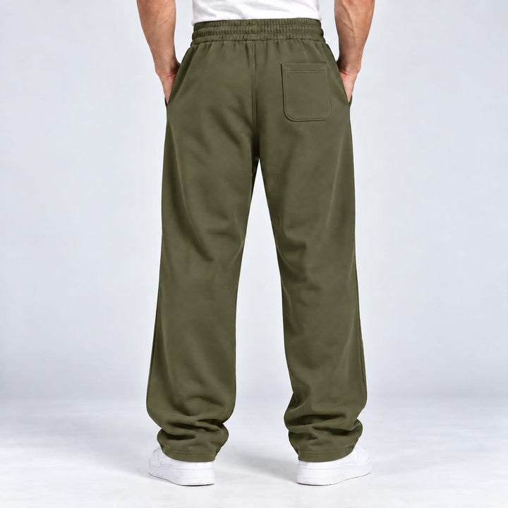 OLIVE RELAXED FIT TERRY BOTTOM
