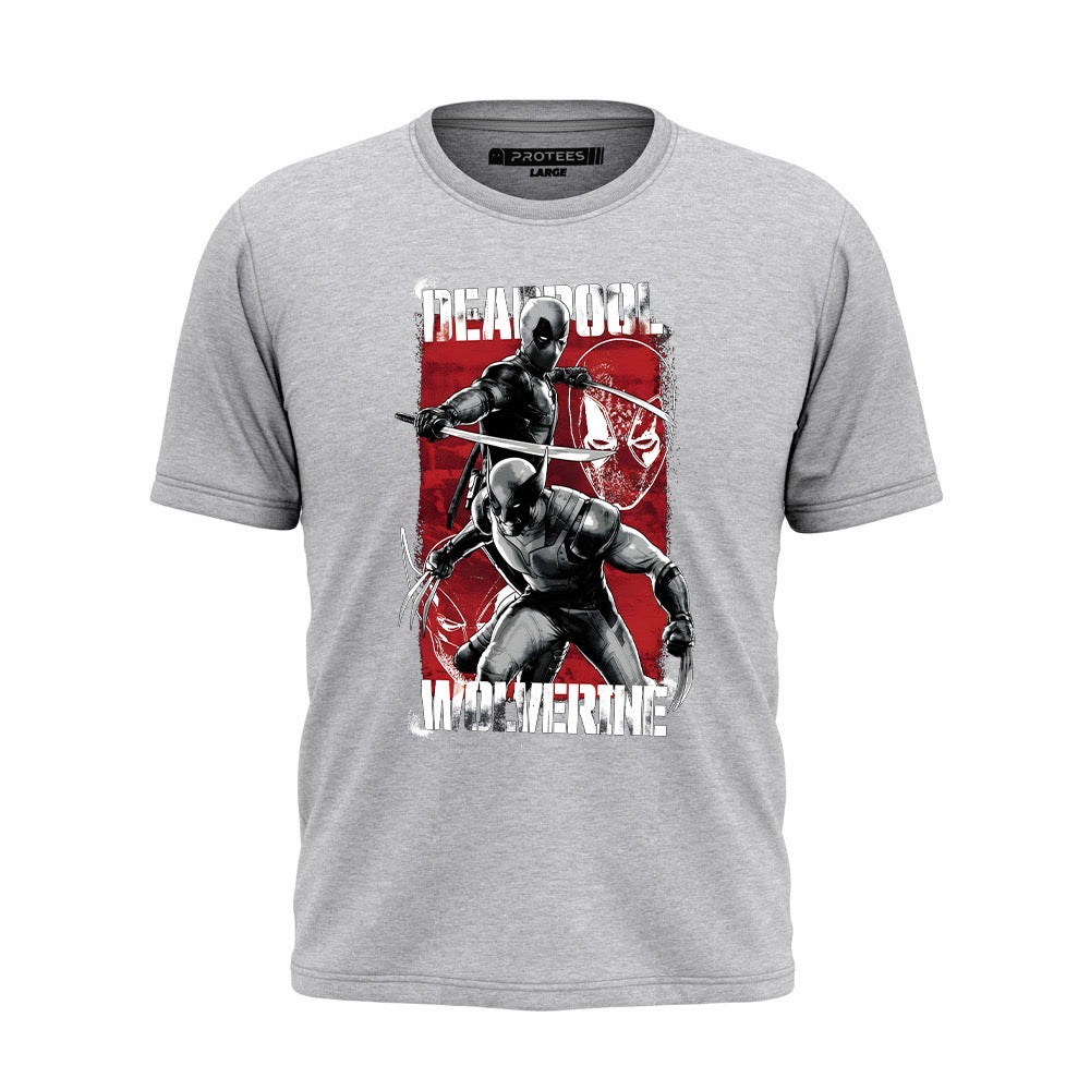 DTF - DEADPOOL & WOLVERINE FIGHTING TEE DTF062