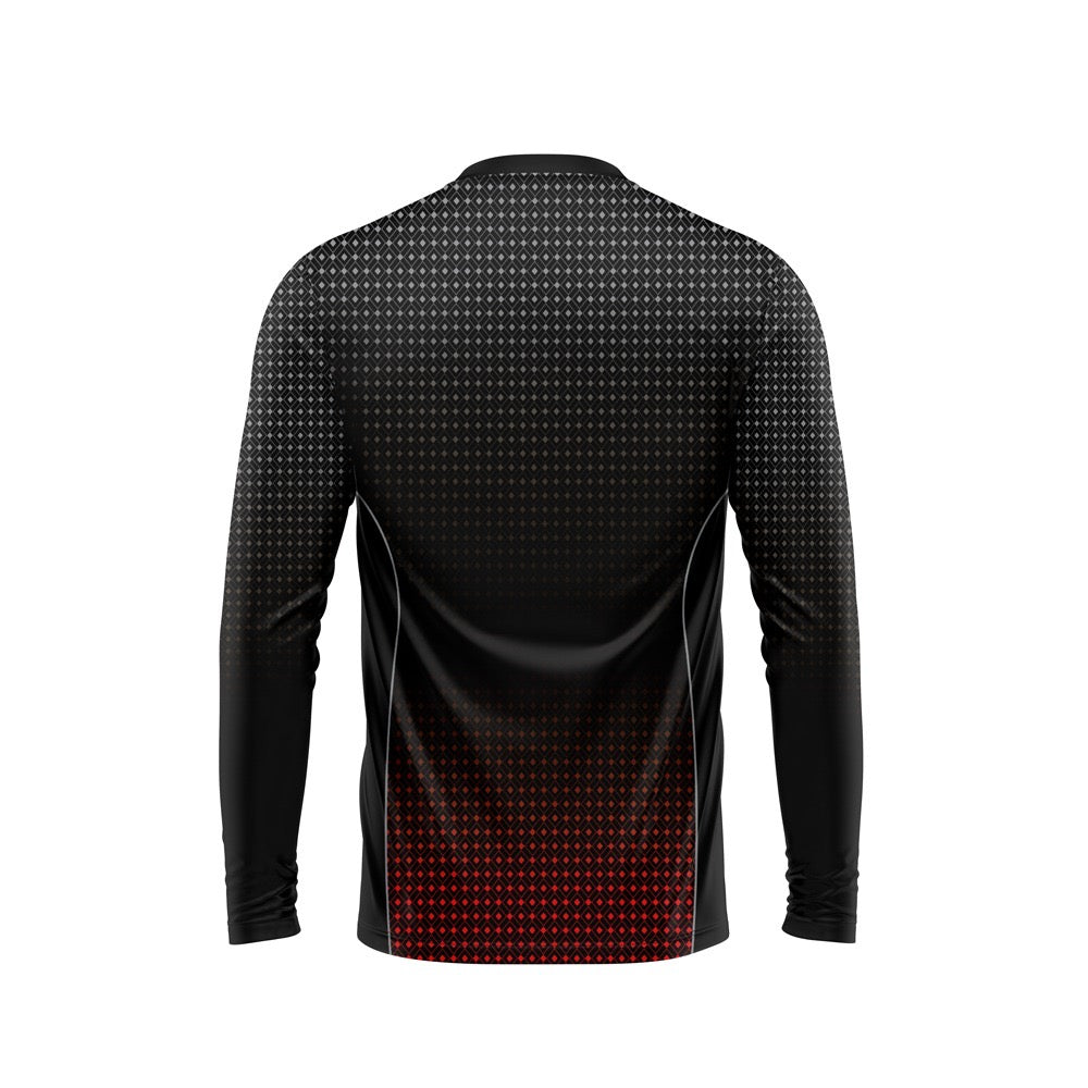 BEYOND - GREY & RED DOTTED GRADIENT CAMO DRY FIT FULL SLEEVES