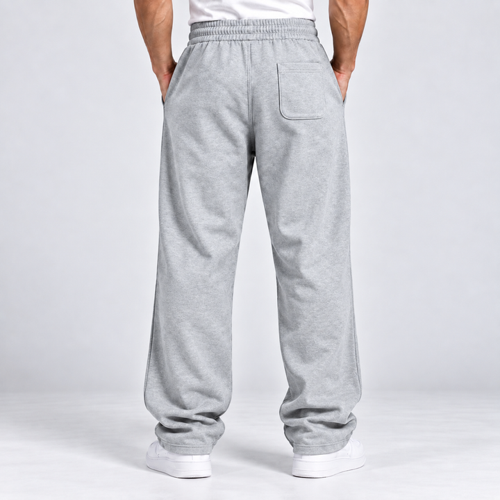 HEATHER GREY RELAXED FIT TERRY BOTTOM