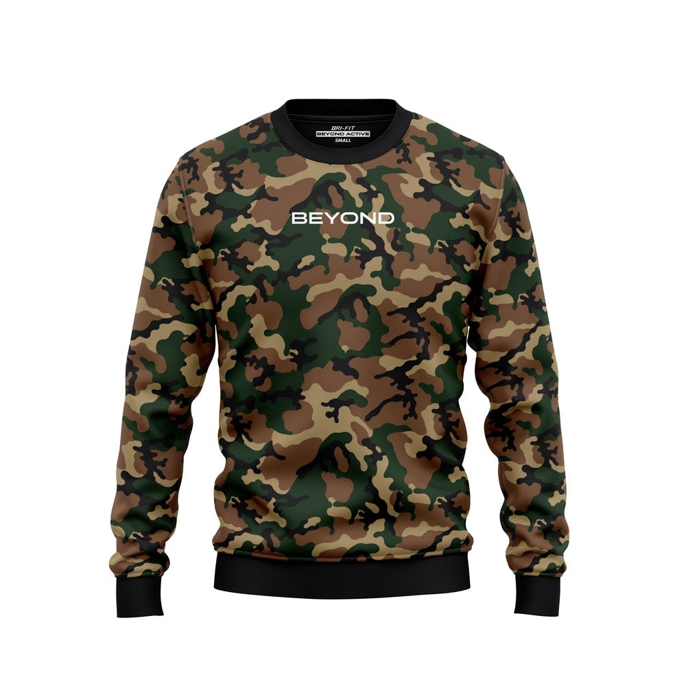 BEYOND SWEATSHIRT - KHAKI BROWN CAMO