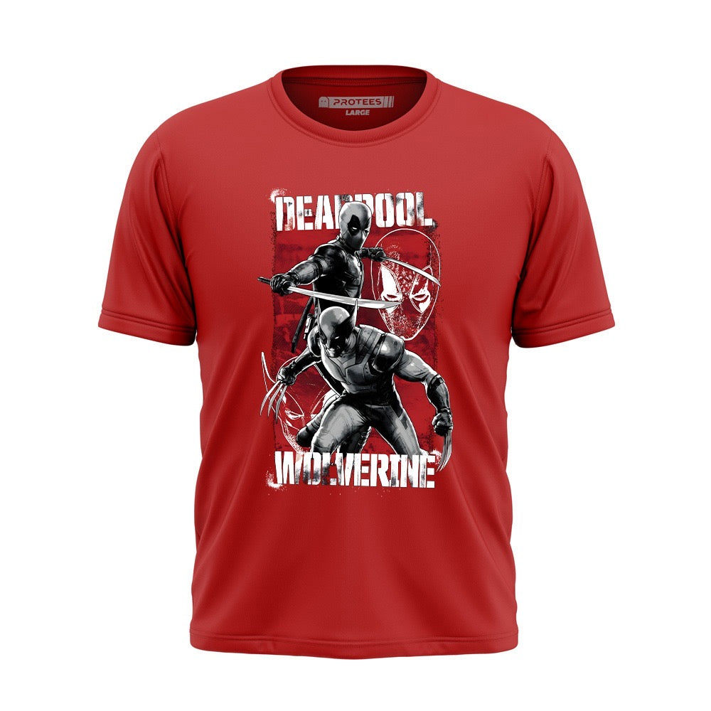 DTF - DEADPOOL & WOLVERINE FIGHTING TEE DTF062