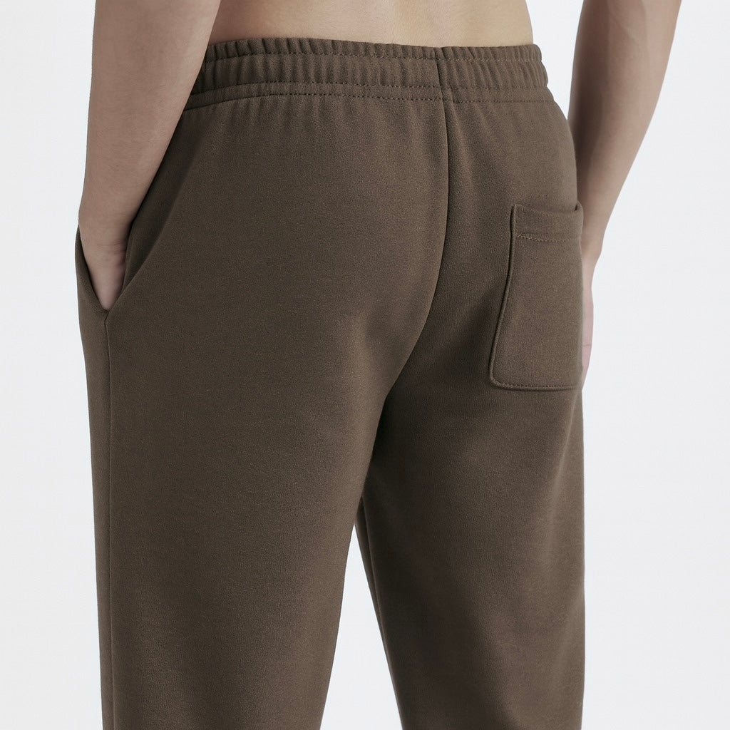 STONE BROWN RELAXED FIT TERRY BOTTOM