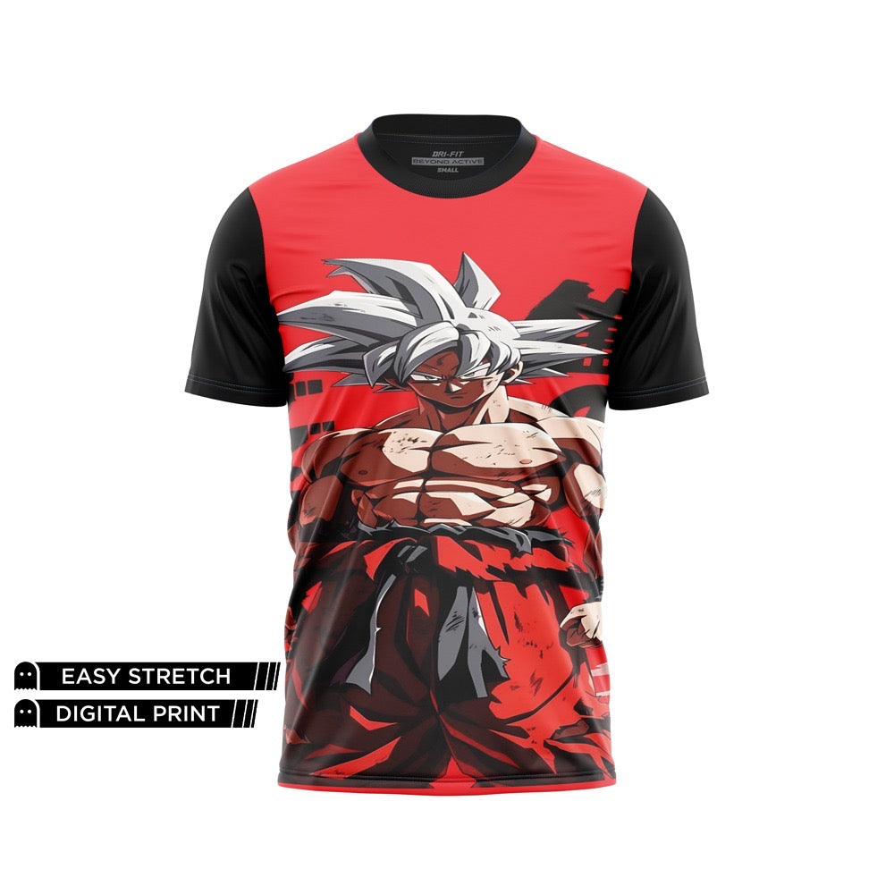 DIGITAL DRY-FIT TEE - GOKU ULTRA INSTINCT POWER RED