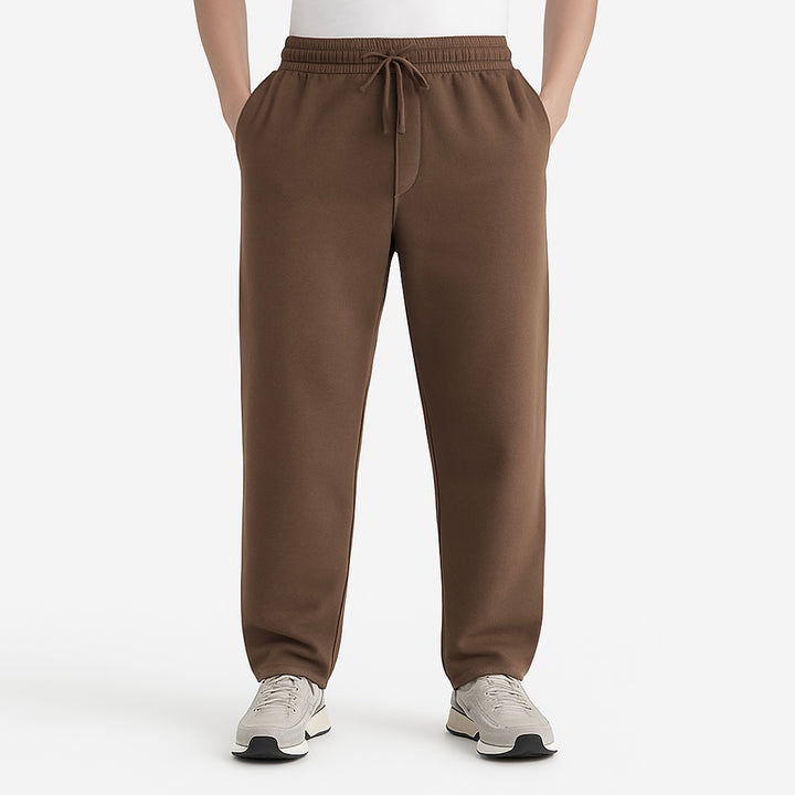 STONE BROWN RELAXED FIT TERRY BOTTOM