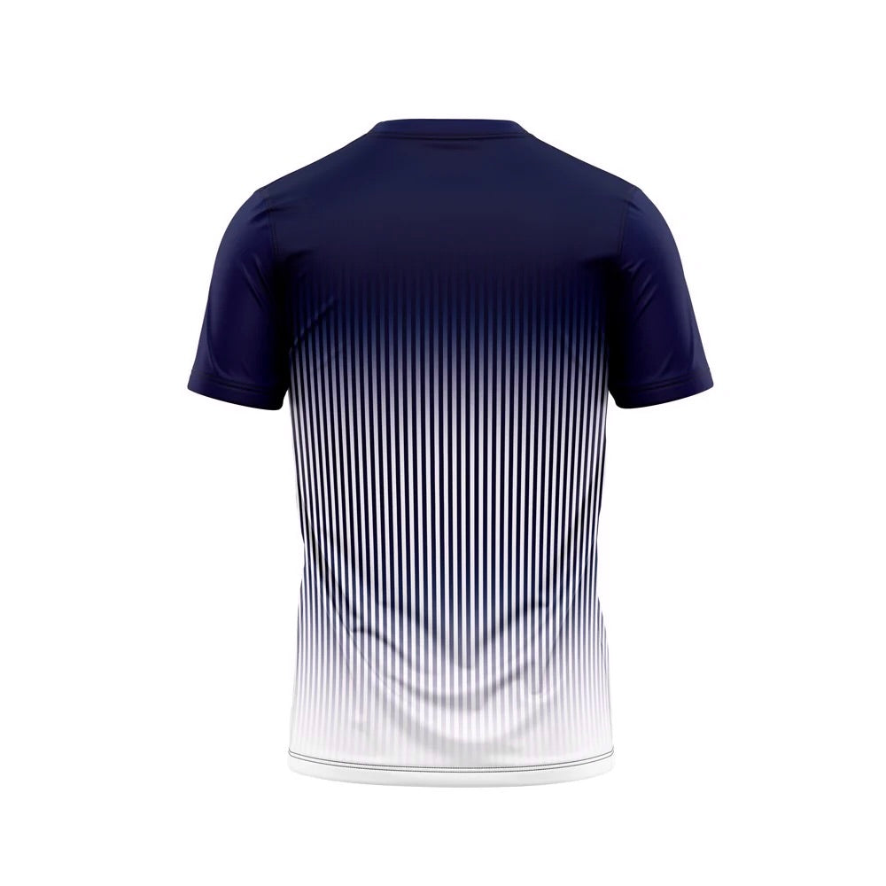 BEYOND - WHITE BLUE LINING GRADIENT DRY-FIT TEE