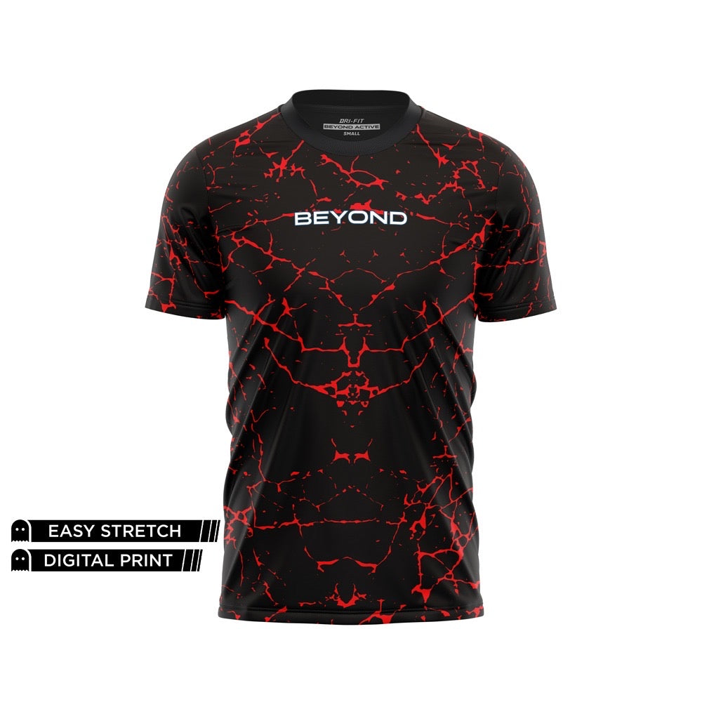 BEYOND - RED THUNDER PRINT DRY-FIT TEE