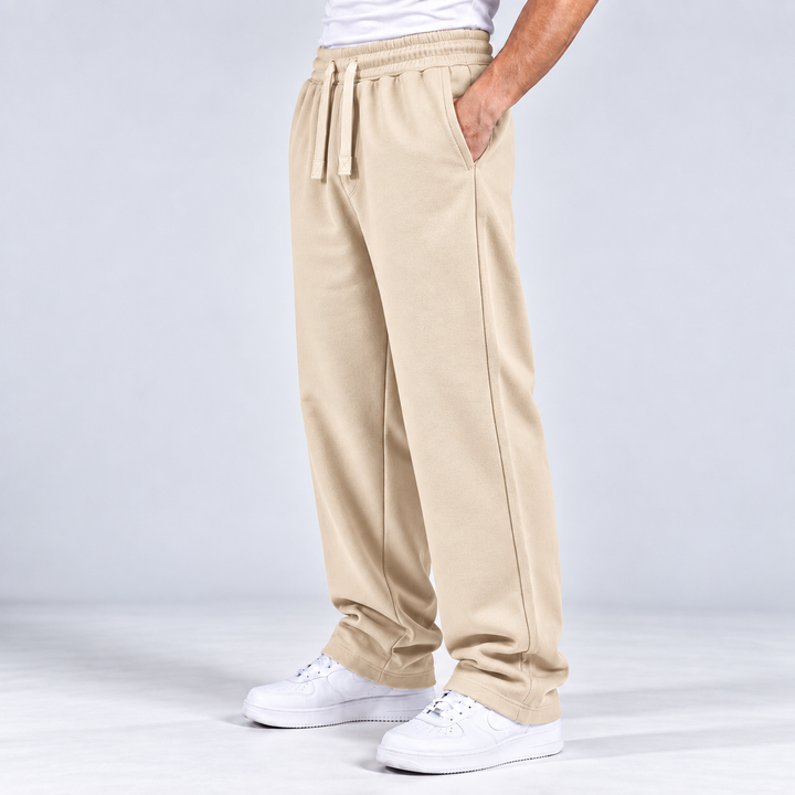 COOL BEIGE RELAXED FIT TERRY BOTTOM