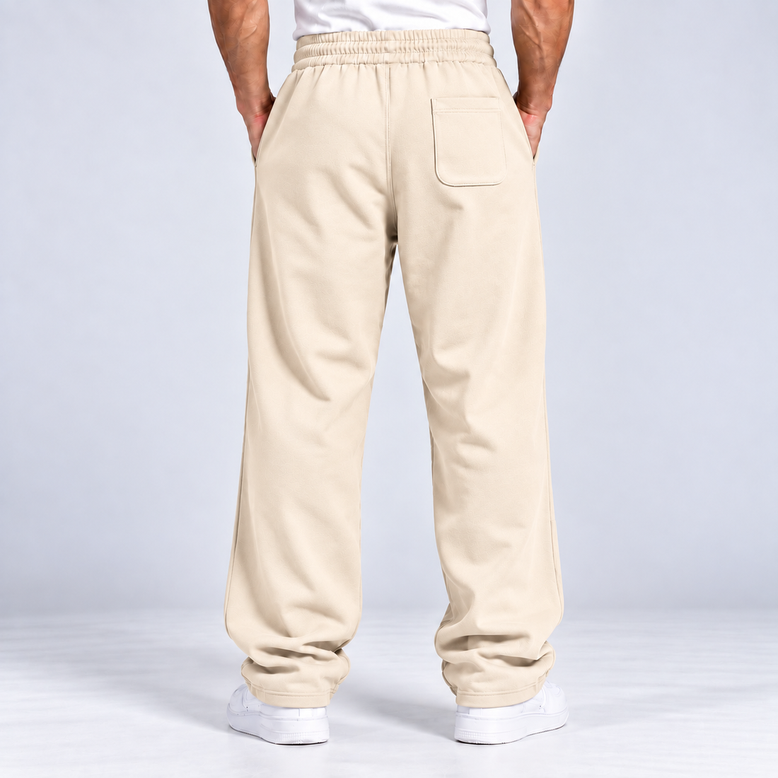 COOL BEIGE RELAXED FIT TERRY BOTTOM
