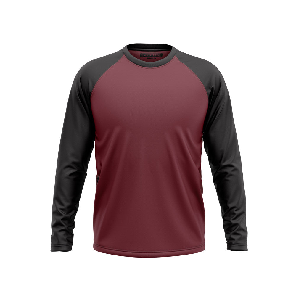 BASIC -  MAROON BLACK F/S RAGLAN