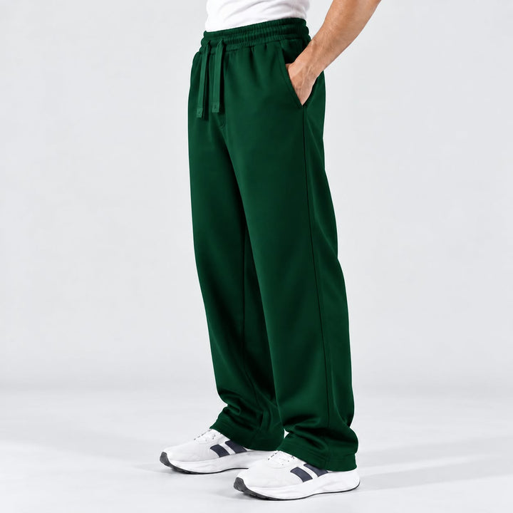 DARK GREEN RELAXED FIT TERRY BOTTOM