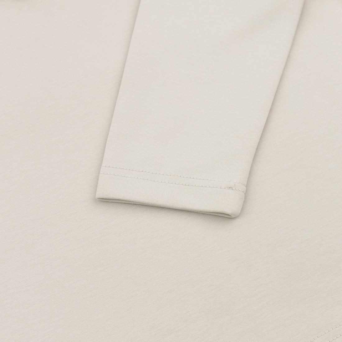 BEIGE MAT HALF ZIPPER MOCK NECK
