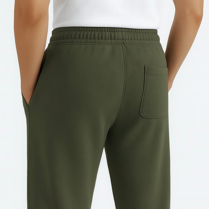 OLIVE RELAXED FIT TERRY BOTTOM