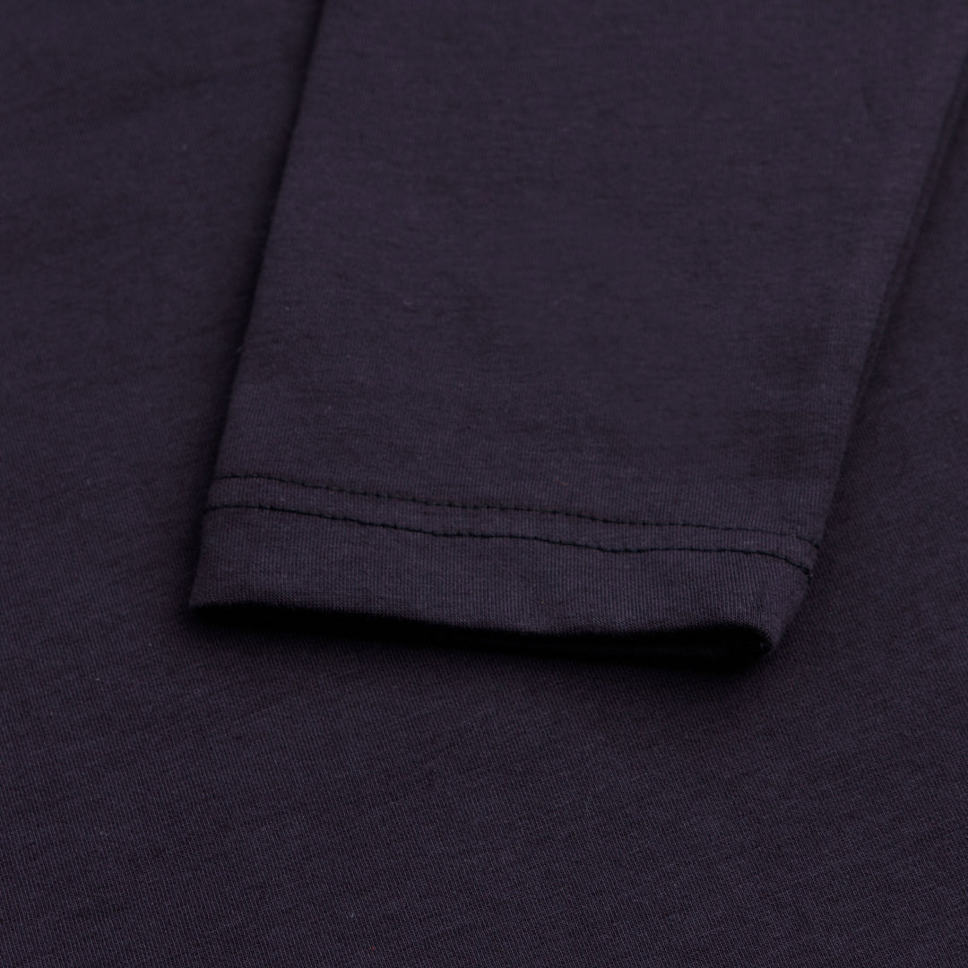 DEEP PURPLE HALF ZIPPER MOCK NECK