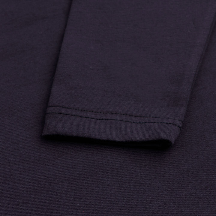 DEEP PURPLE HALF ZIPPER MOCK NECK
