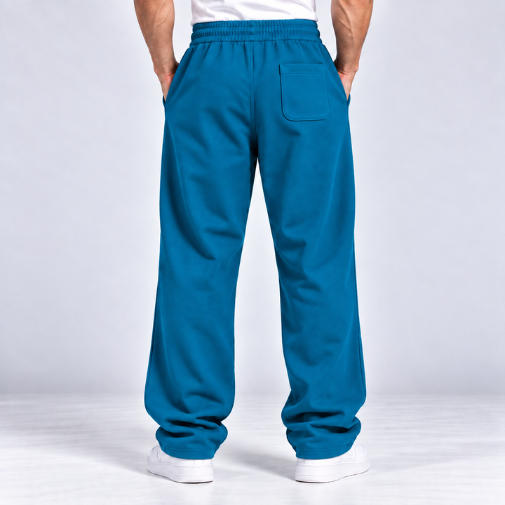 CRYSTAL TEAL RELAXED FIT TERRY BOTTOM