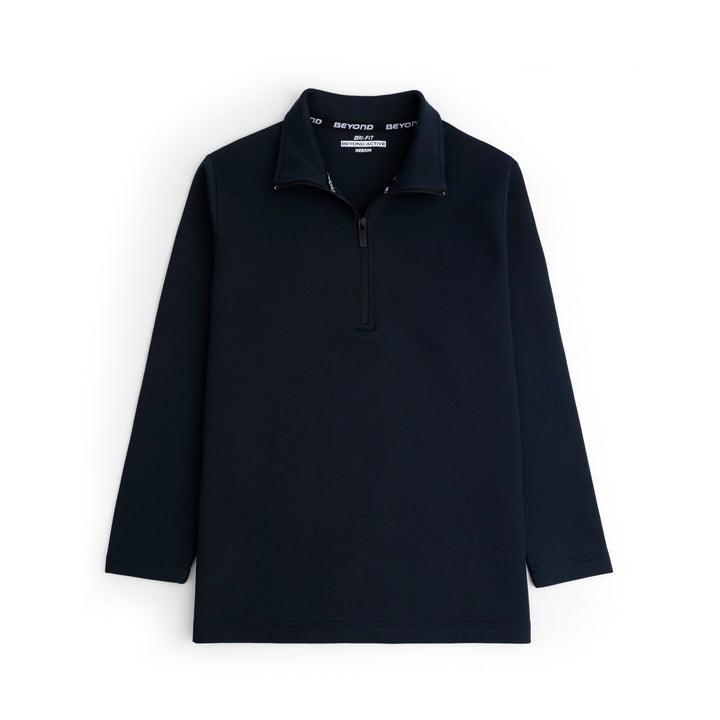 DARK NAVY HALF ZIPPER MOCK NECK