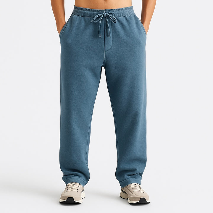 DENIM BLUE RELAXED FIT TERRY BOTTOM
