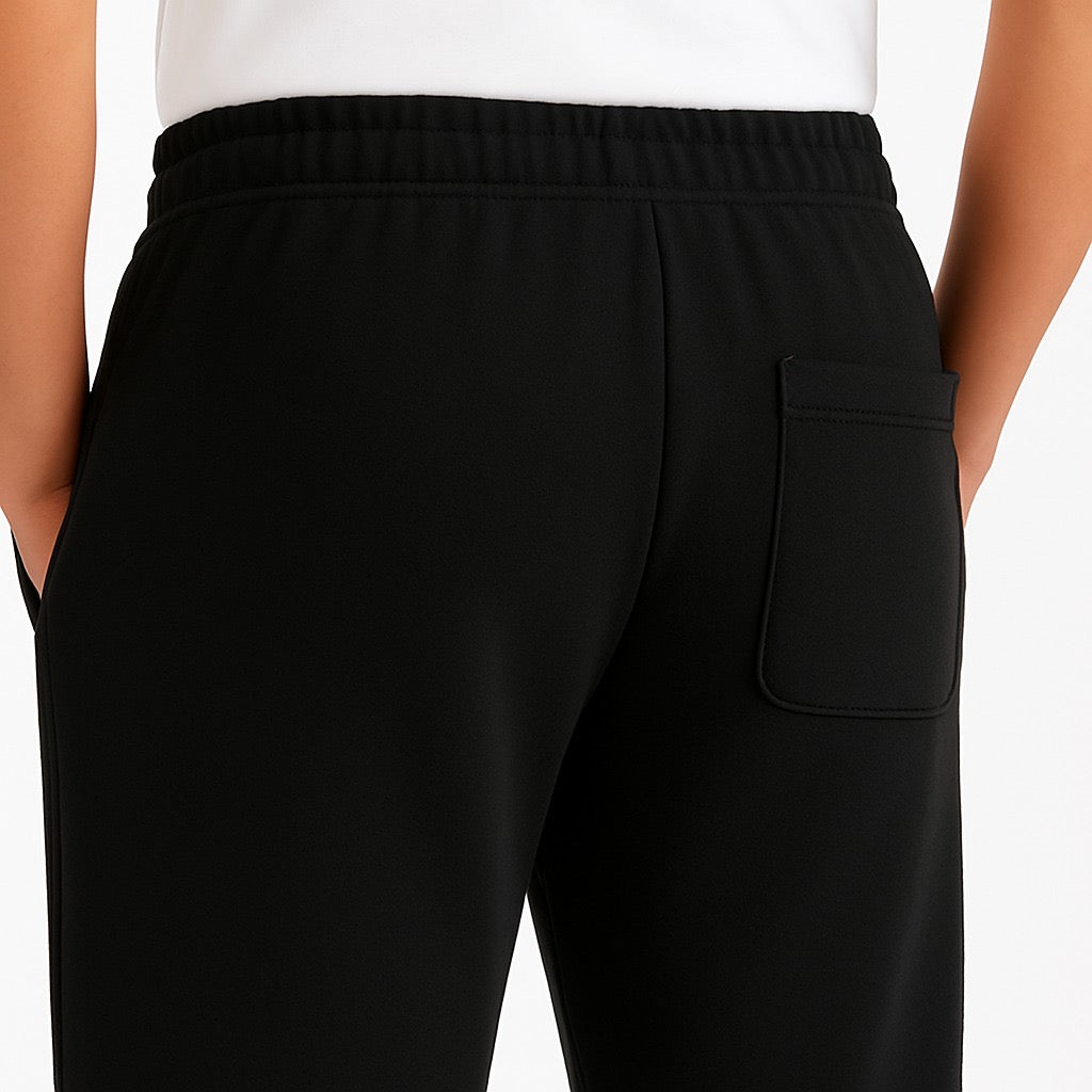 ALL BLACK RELAXED FIT TERRY BOTTOM